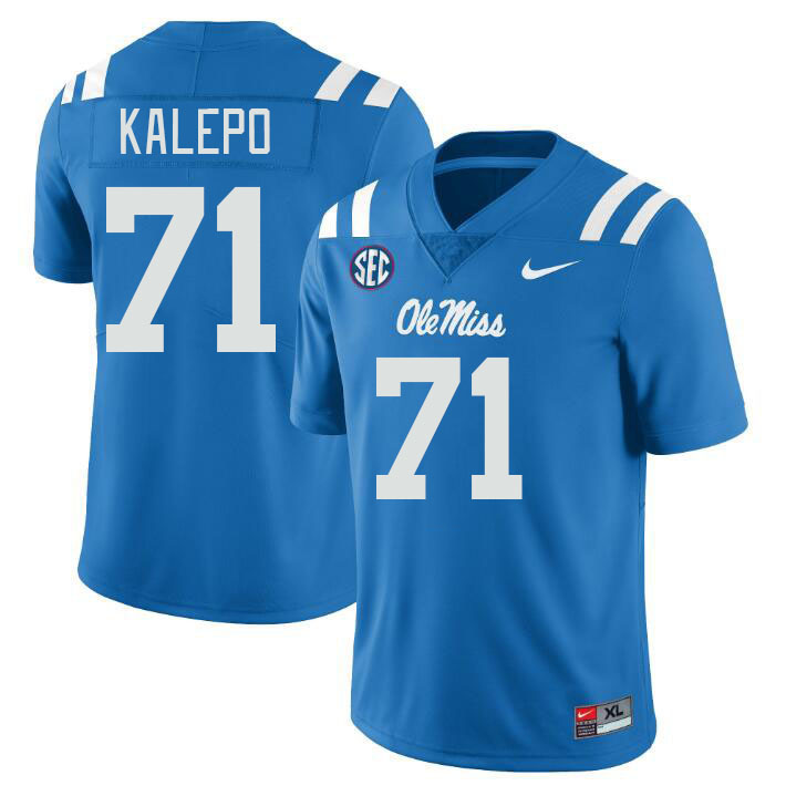 Men #71 Nate Kalepo Ole Miss Rebels College Football Jerseys Stitched-Power Blue